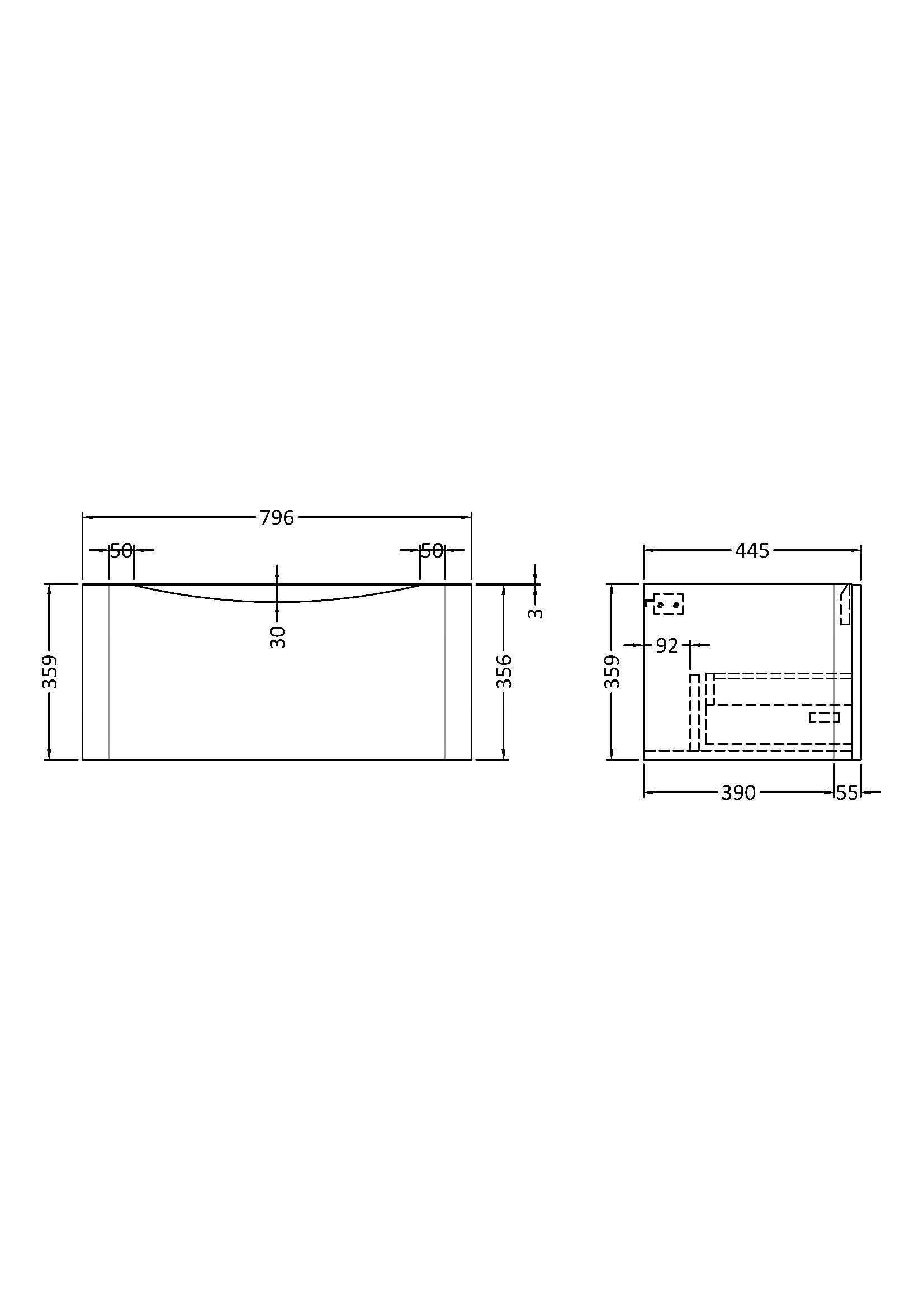 Hudson Reed Lunar Wall Hung Vanity Unit, Durable 1 Soft Close Drawers with Inset Handle Vanity Unit Storage For Modern Bathrooms in Satin Grey Finish, 800mm