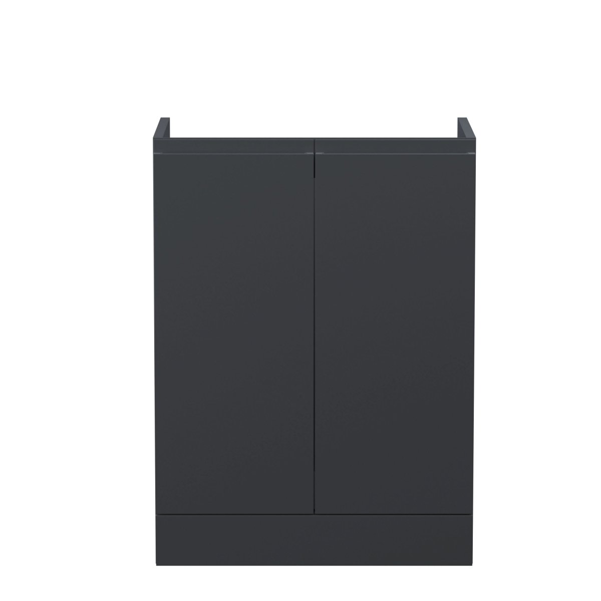 Hudson Reed Urban Floor Standing Vanity Unit, Durable 2 Soft Close Doors Handless Vanity Unit with Storage for Modern Bathrooms in Soft Black Finish, 600mm