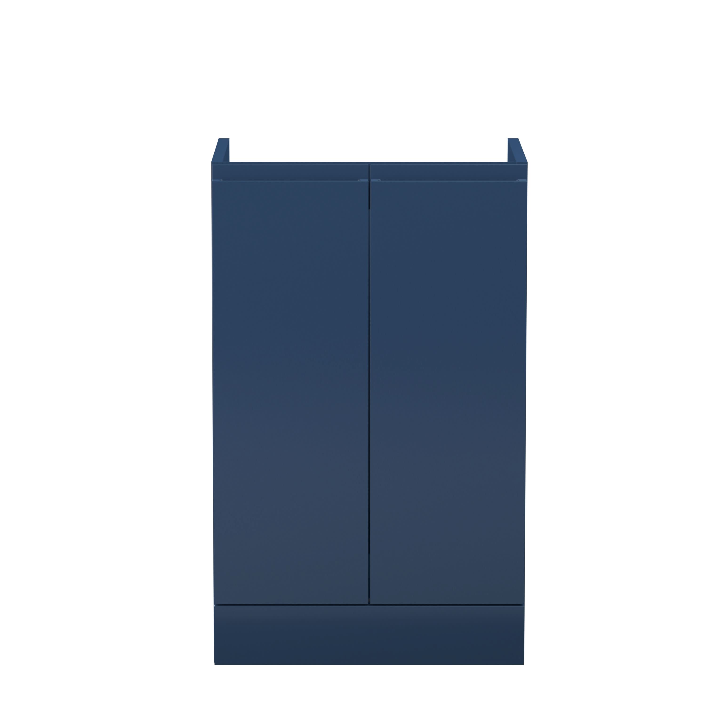 Hudson Reed Urban Floor Standing Vanity Unit, Durable 2 Soft Close Doors Handless Vanity Unit with Storage for Modern Bathrooms in
Satin Blue Finish, 500mm