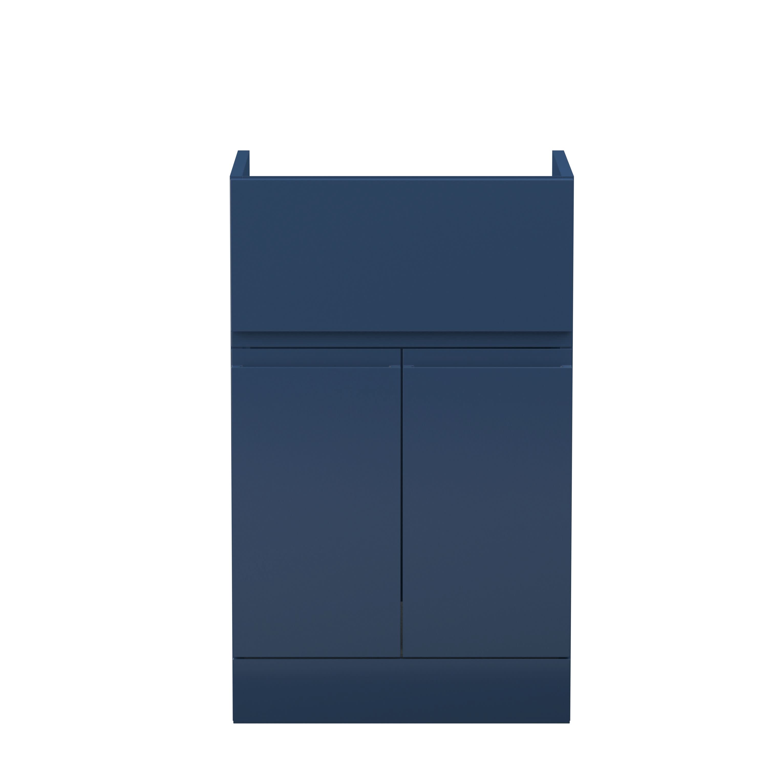 Hudson Reed Urban Floor Standing Vanity Unit, Durable Soft Close 2 Doors and Single Drawer Handless Vanity Unit with Storage for Modern Bathrooms in
Satin Blue, 500mm