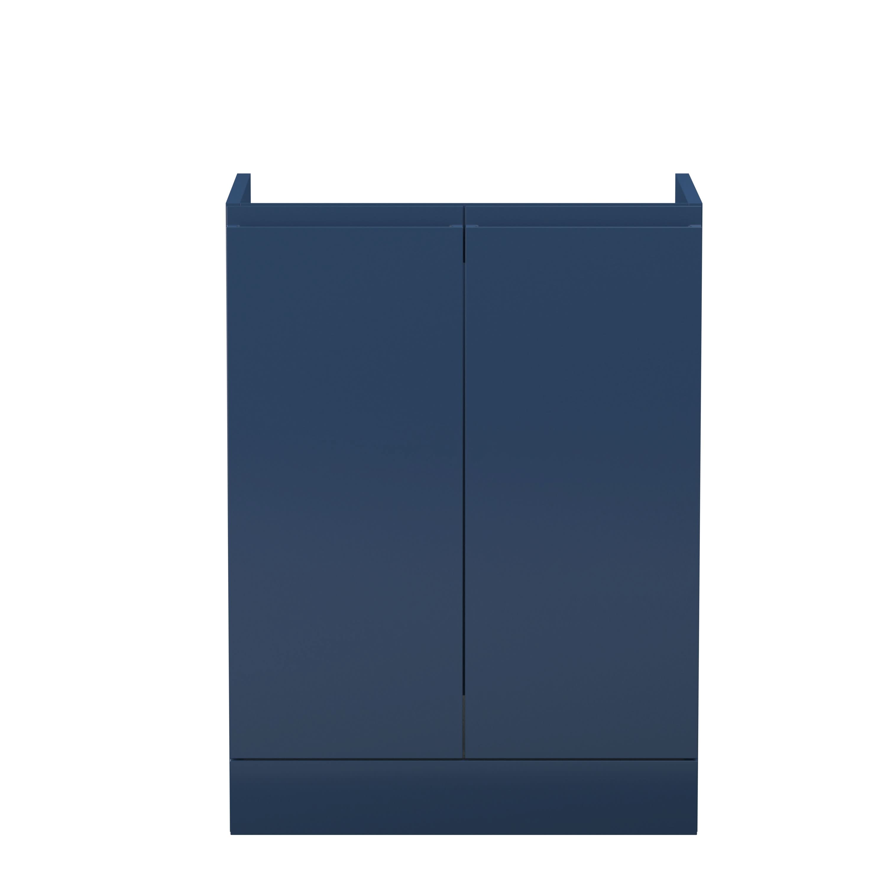 Hudson Reed Urban Floor Standing Vanity Unit, Durable 2 Soft Close Doors Handless Vanity Unit with Storage for Modern Bathrooms in
Satin Blue Finish, 600mm