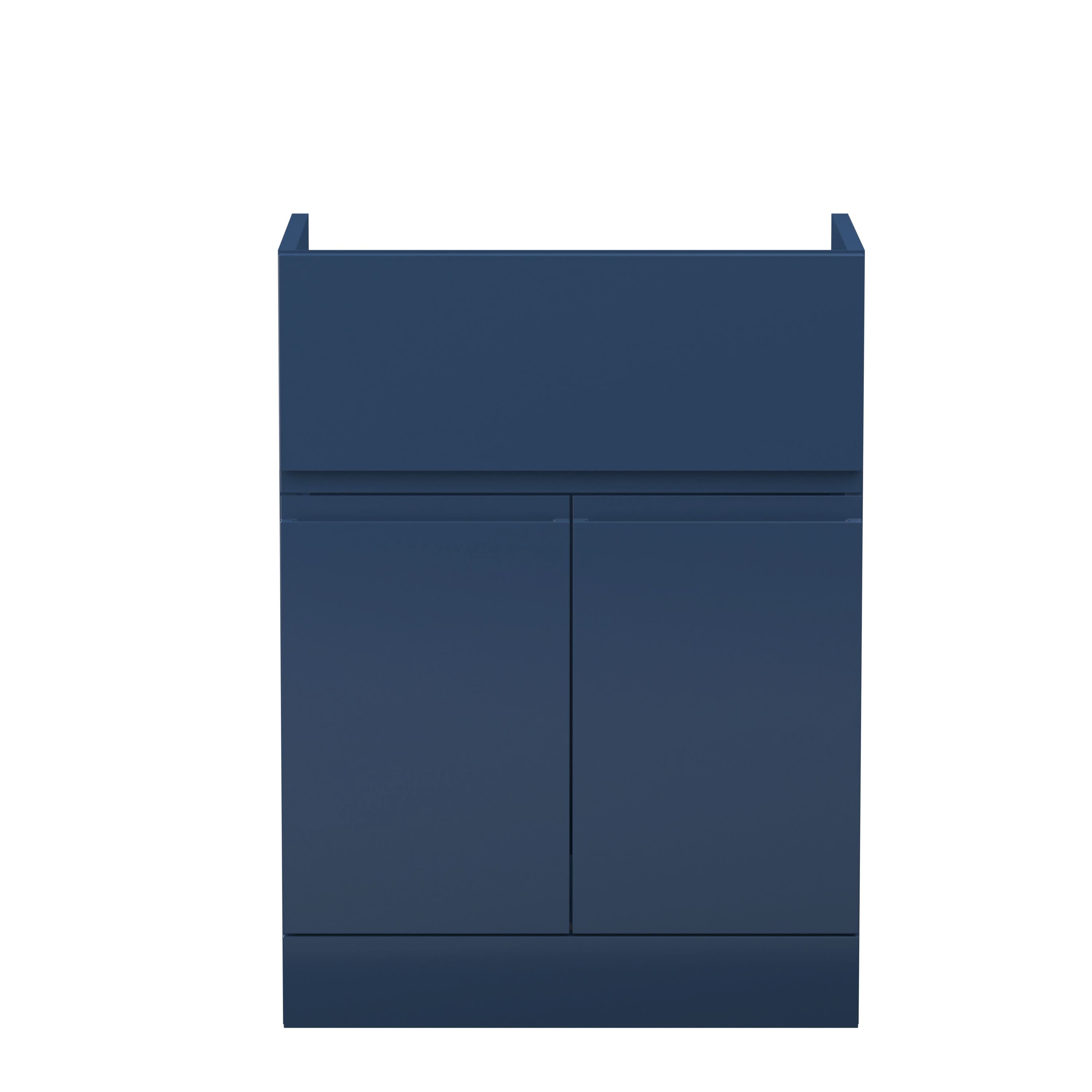 Hudson Reed Urban Floor Standing Vanity Unit, Durable Soft Close 2 Doors and Single Drawer Handless Vanity Unit with Storage for Modern Bathrooms in
Satin Blue, 600mm