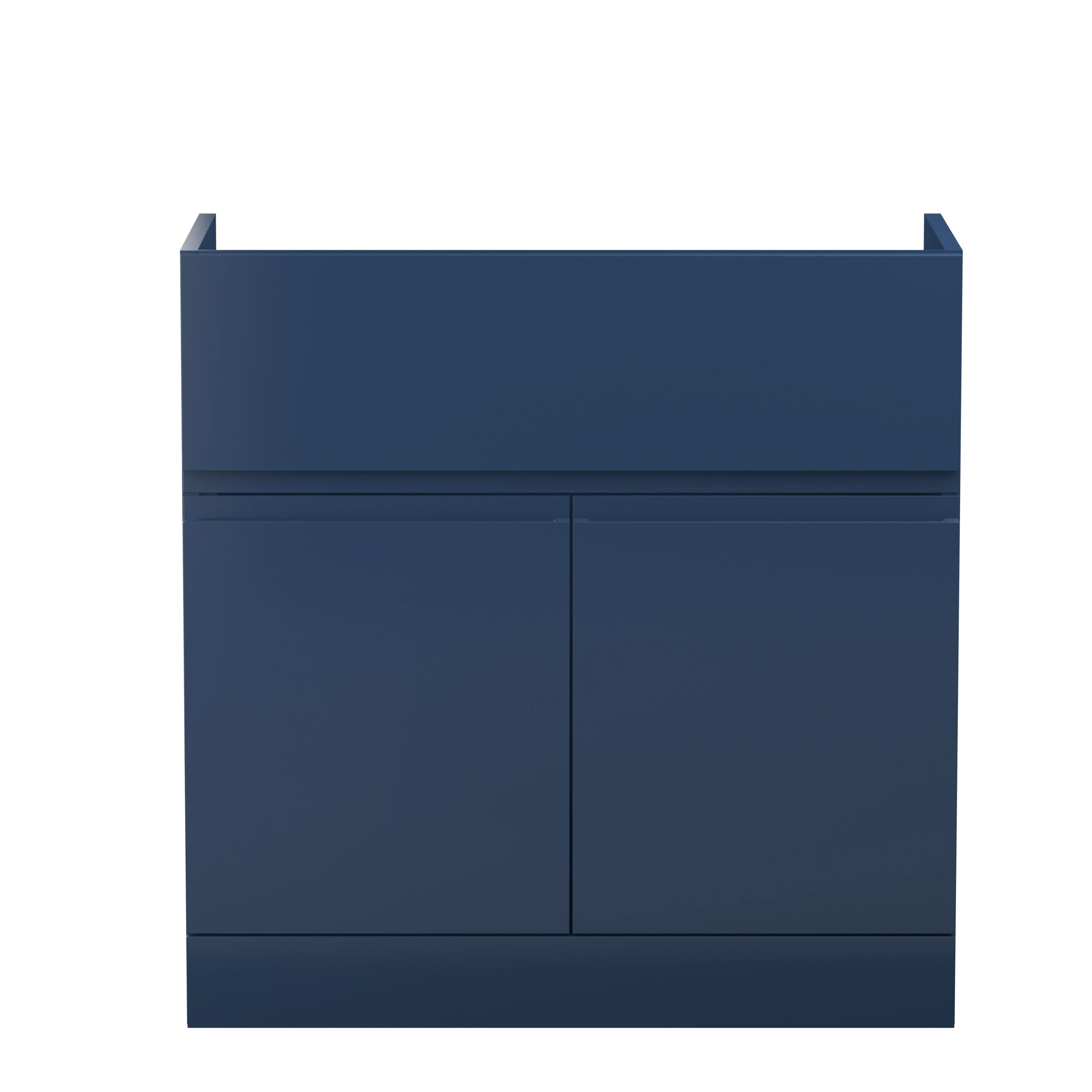 Hudson Reed Urban Floor Standing Vanity Unit, Durable 2 Soft Close Doors Handless Vanity Unit with Storage for Modern Bathrooms in
Satin Blue Finish, 800mm