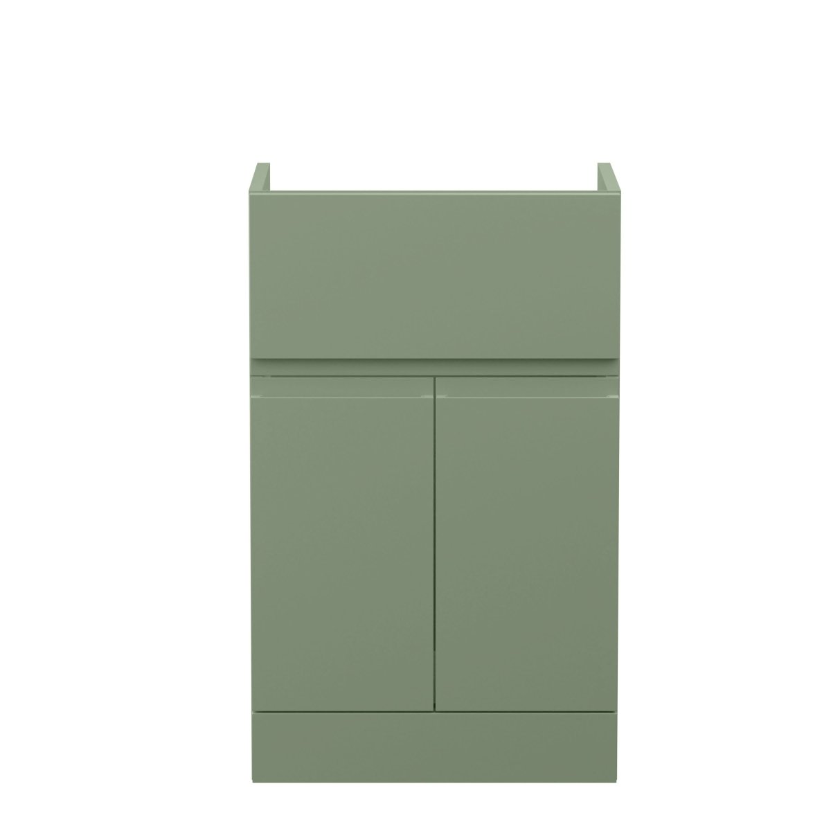 Hudson Reed Urban Floor Standing Vanity Unit, Durable Soft Close 2 Doors and Single Drawer Handless Vanity Unit with Storage for Modern Bathrooms in
Satin Green, 500mm