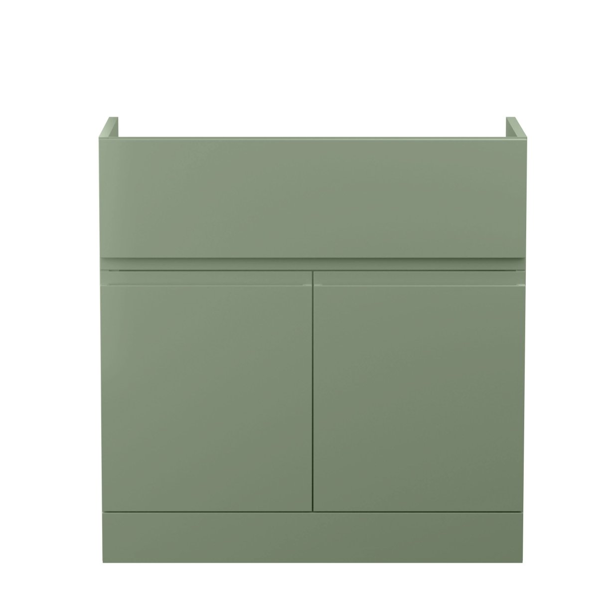 Hudson Reed Urban Floor Standing Vanity Unit, Durable 2 Soft Close Doors Handless Vanity Unit with Storage for Modern Bathrooms in
Satin Green Finish, 800mm