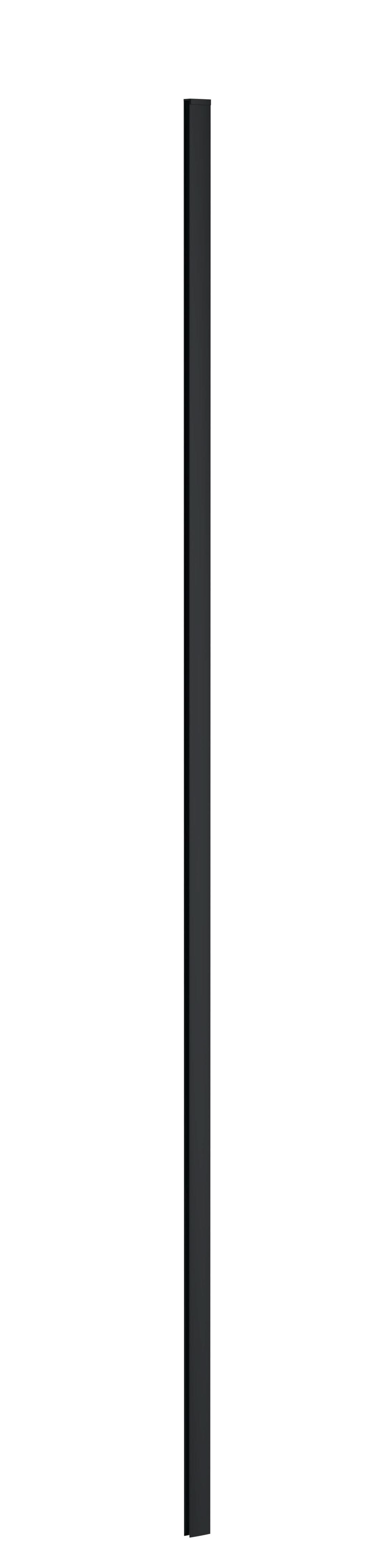 Nuie Wetroom Wall Channel, Aluminium Enclosure Accessory, Fixed Bathroom Shower Glass Shower Screen in Matt Black, 1850mm
