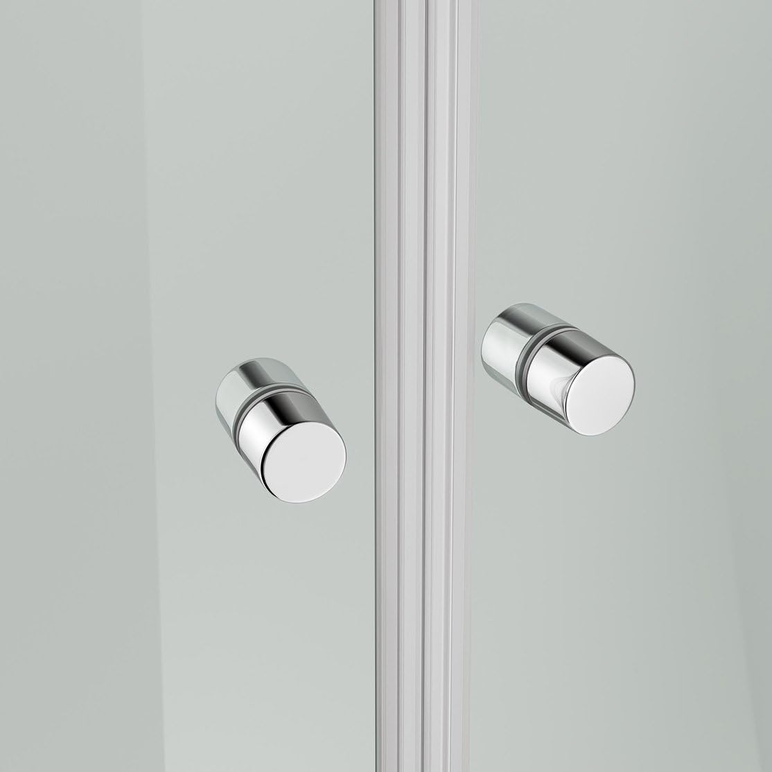 iBathUK Vesper Modern Quadrant Glass Shower Enclosure, Curved Double Sliding Doors, Quadrant Shower Enclosure, 800 × 800 mm