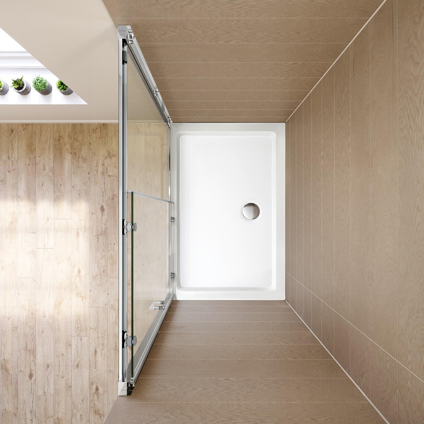 iBathUK Solis Sliding Shower Enclosure, Reversible 6mm Toughened Glass Door for Modern Bathroom Cubicles, Sliding Shower Enclosure, 1000mm