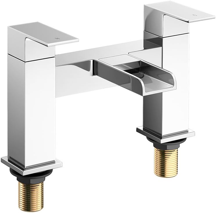 iBathUK Kinetic Waterfall Basin Sink Mixer Tap, Bath Tub Filler Luxury Bathroom Set, Elegant Bath Sink Mixer Tap, Chrome