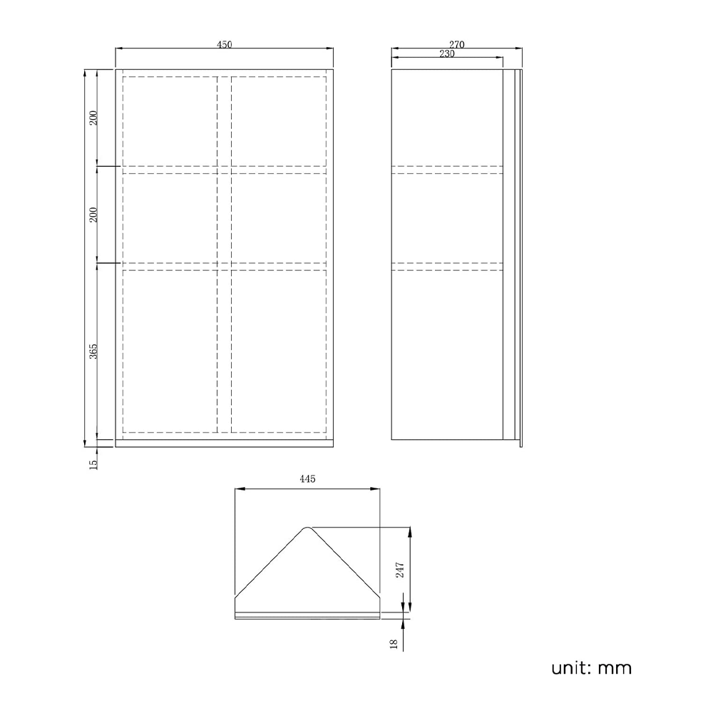 iBathUK Rehaus Wall-Mounted Vertical Corner Bathroom Mirror Cabinet, Stainless Steel 2-Door Storage Unit with Adjustable Shelves, Modern Bathroom Cabinet in Silver, 780 x 450mm