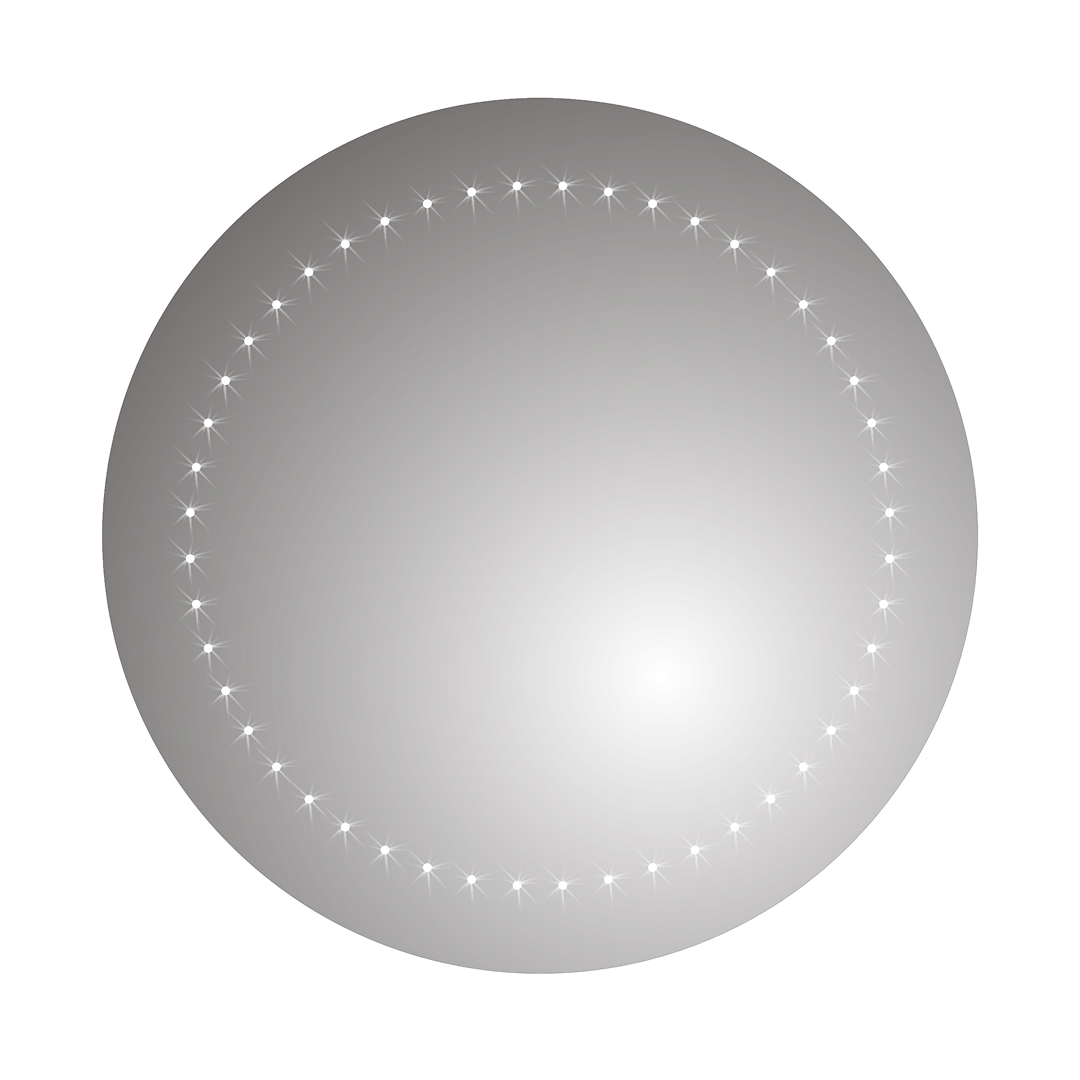 iBathUK Luna Wall Mounted Round LED Bathroom Mirror 5 Battery Powered, Modern Illuminated Vanity Mirror for Bathrooms, Portrait or Landscape Aluminium Frame, 500x500mm