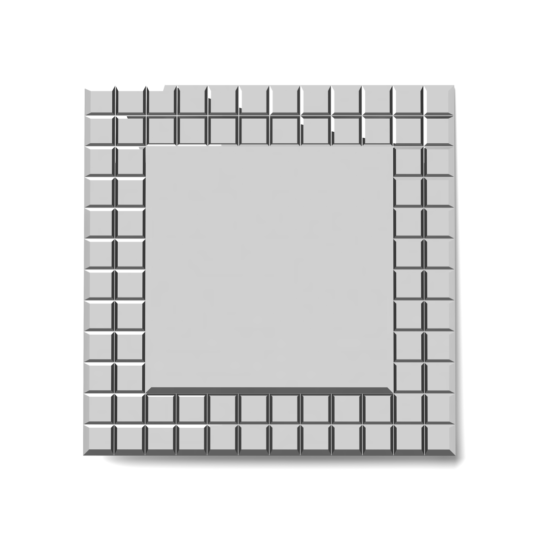 iBathUK Milan Wall Mount Modern Bathroom Mosaic Square Wall Mirror, Designer Mirror Square with Mirror Tiles, Portrait or Landscape Contemporary Style, 600 x 600 mm