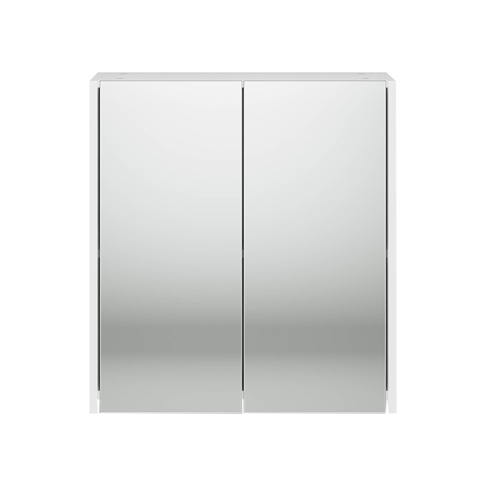 iBathUK Storvue Wall Mounted Illuminated Bathroom Mirror Cabinet with 2 Doors and 1 Adjustable Glass Shelf, Modern Bathroom Storage Mirror in Gloss White, 600 x 900mm
