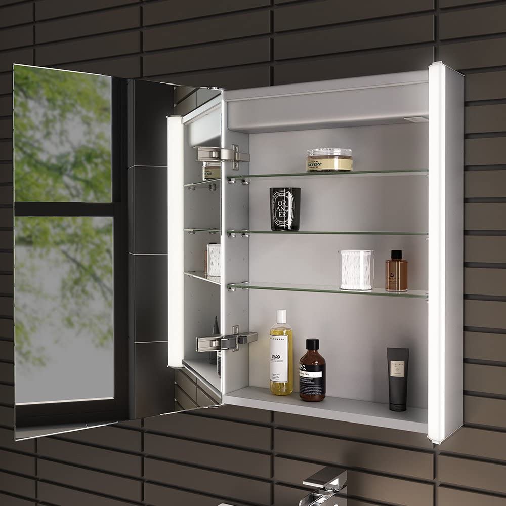 Revere LED Illuminated Mirror Cabinet - 654mm x 500mm