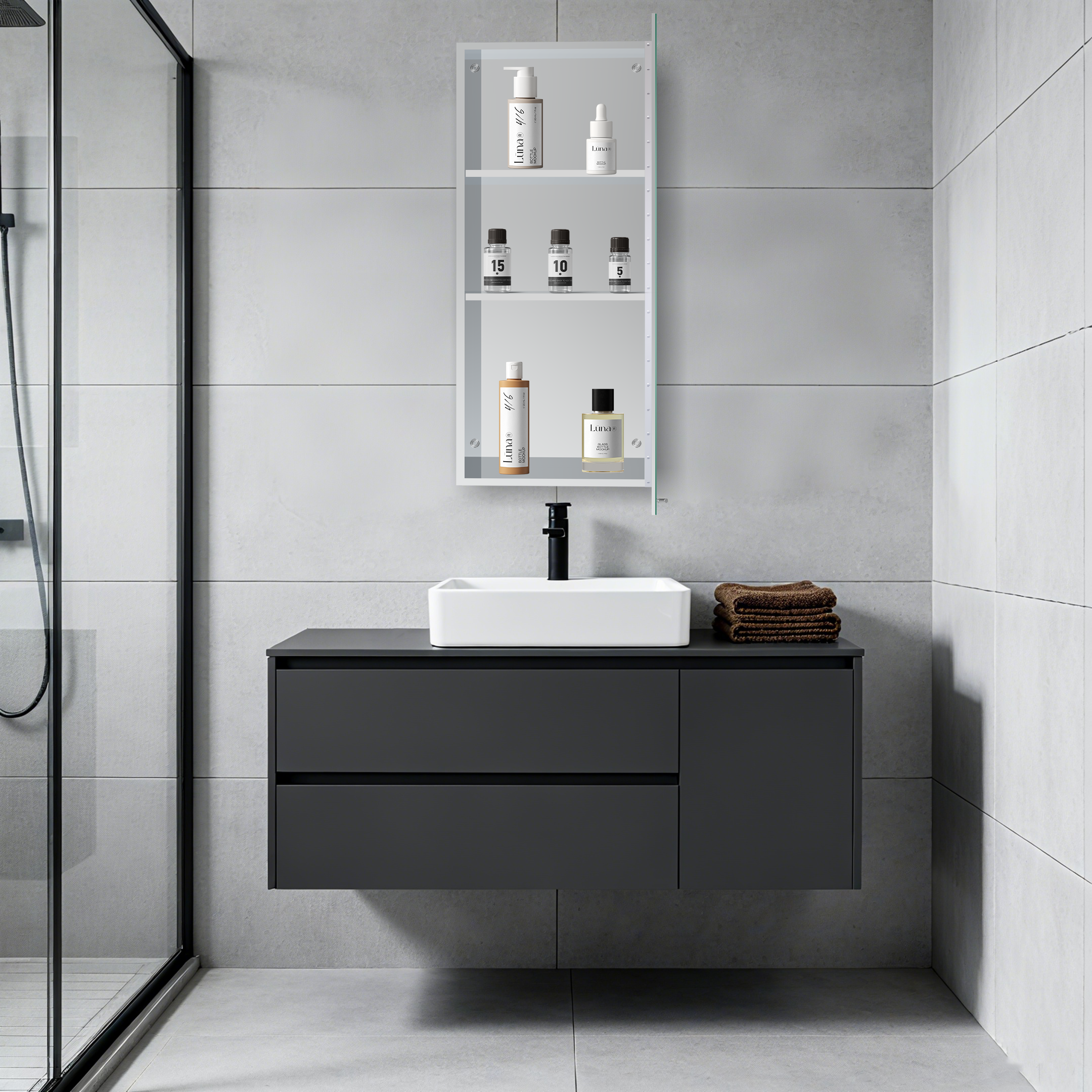 Revo Non Illuminated Mirror Cabinet