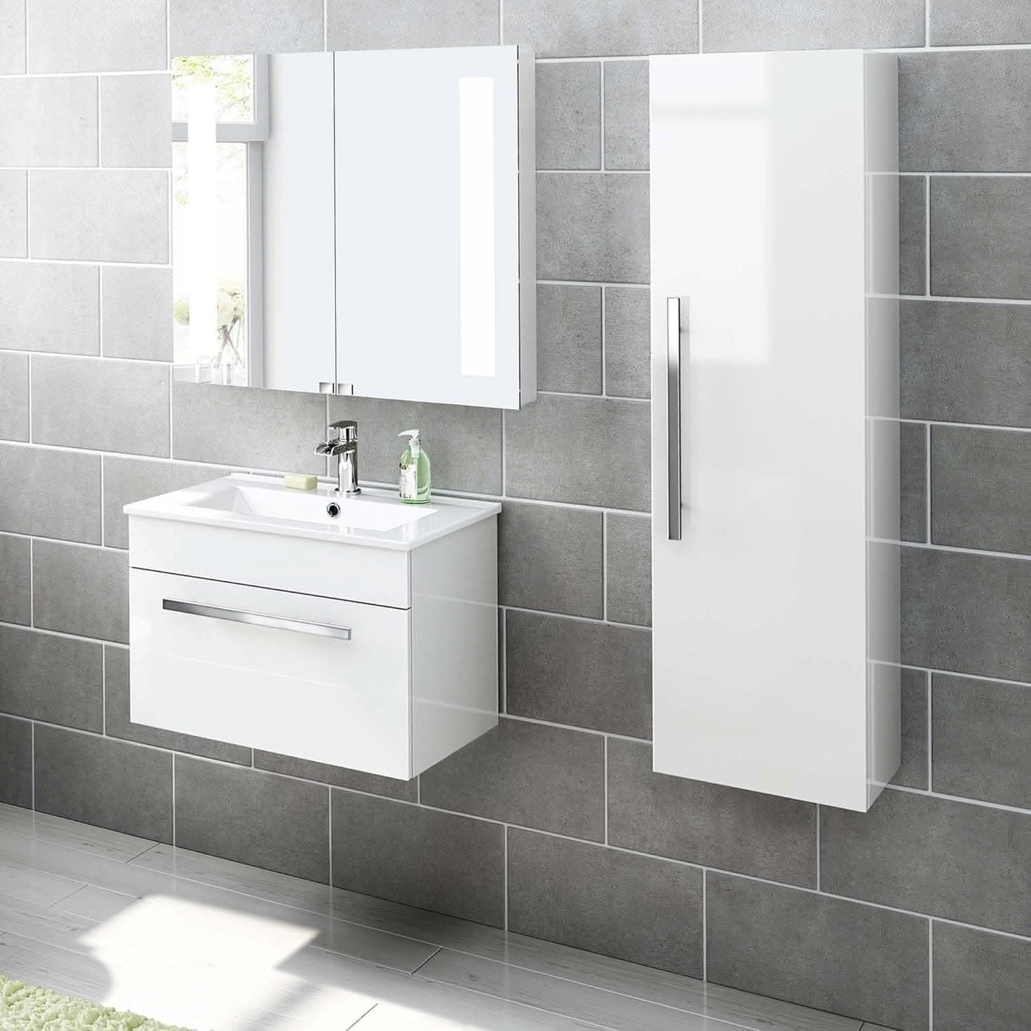 Avon Wall Mounted Tall Storage Unit - 1200mm x 350mm