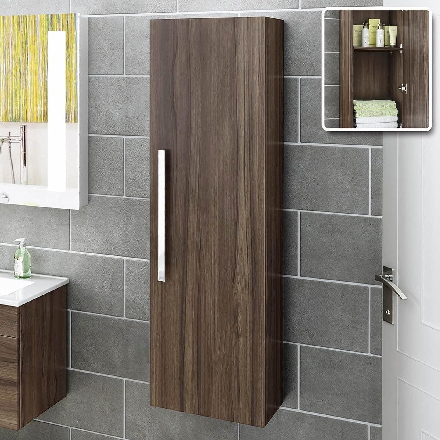 Avon Wall Mounted Tall Storage Unit - 1200mm x 350mm