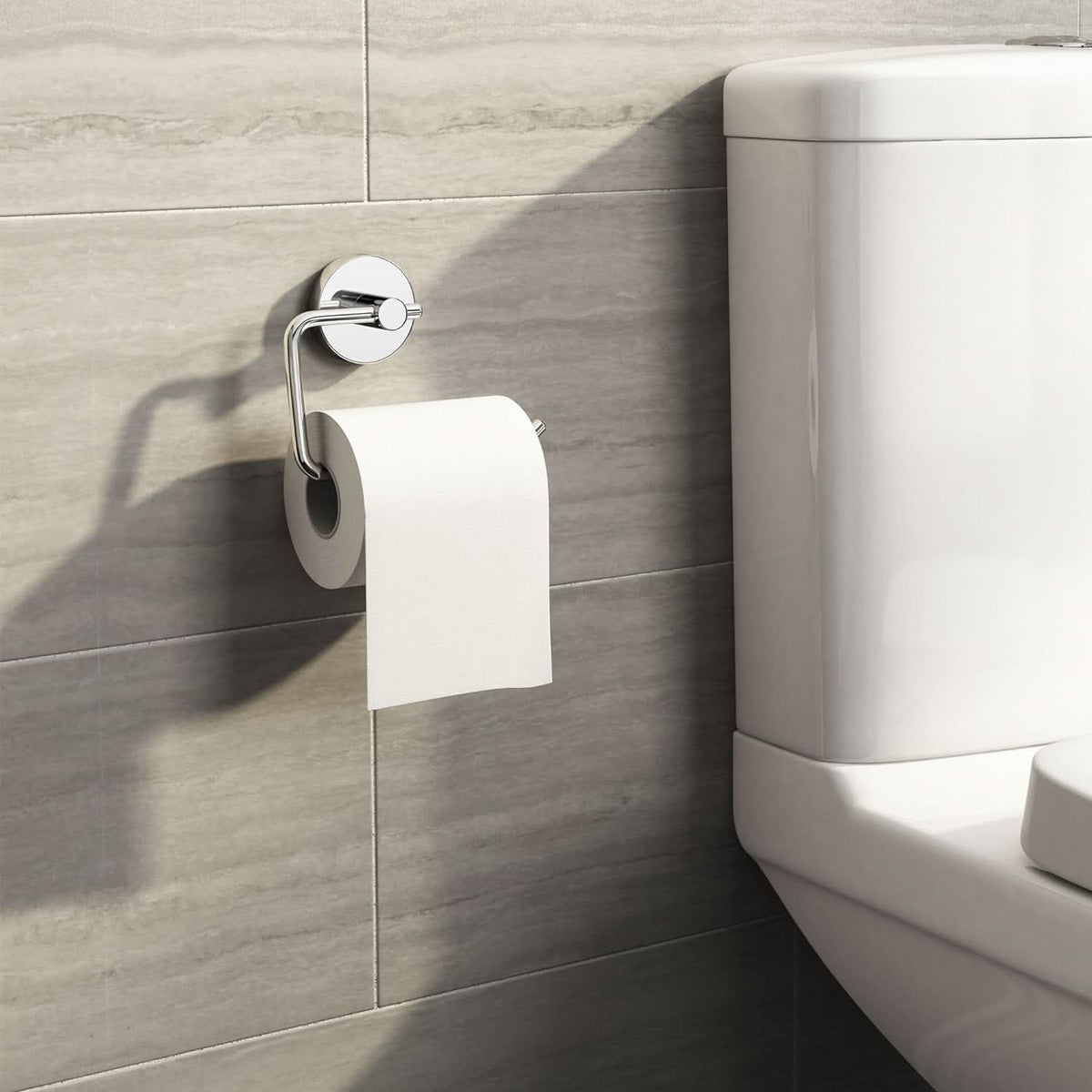 Harrow Wall Mounted Modern Toilet Roll Holder - Chrome