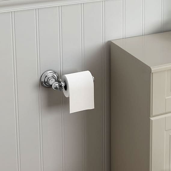 Georgina Wall Mounted Traditional Toilet Roll Holder - Chrome