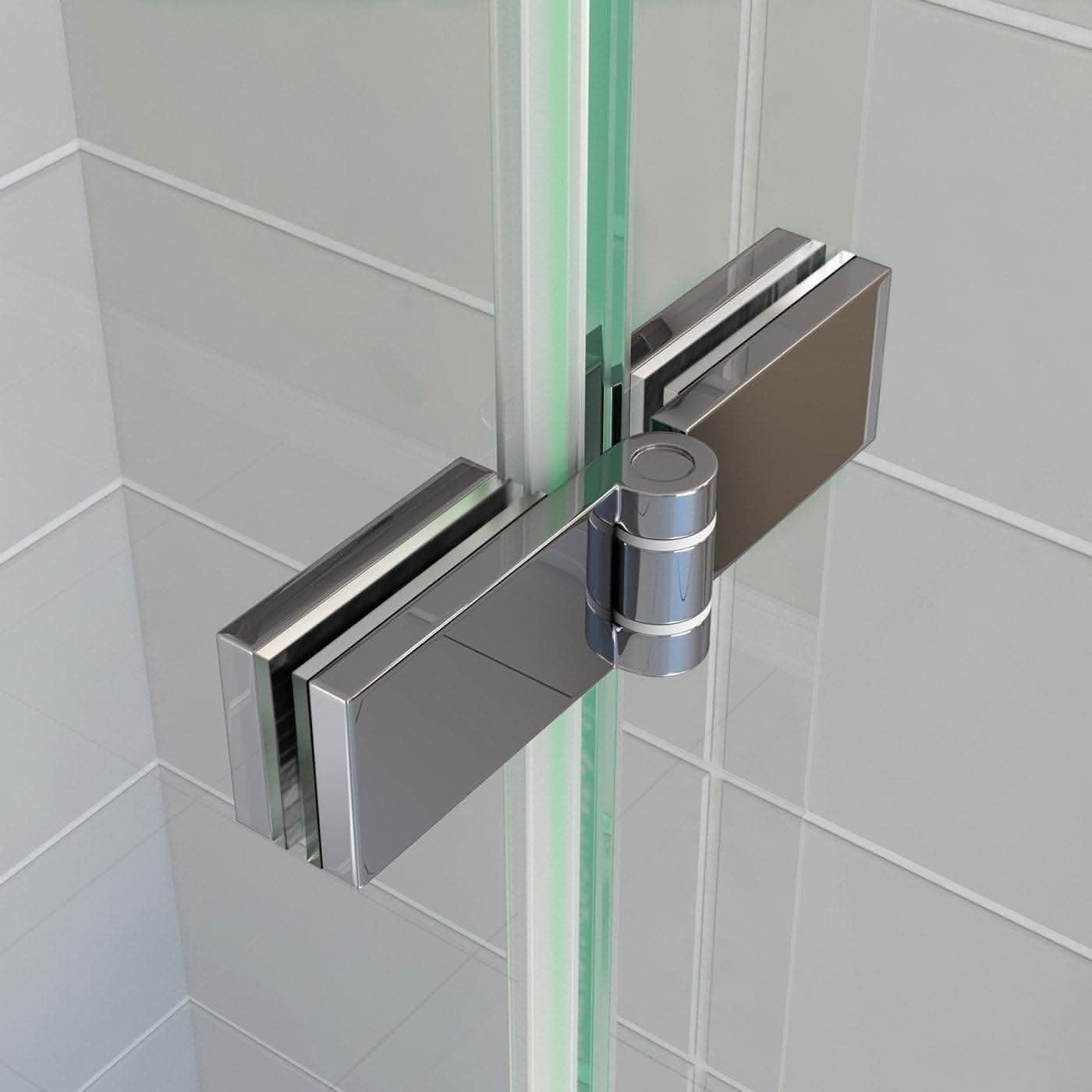 Modern Folding Shower Bath Screen With Panel - RH - 1400mm x 800mm - Chrome