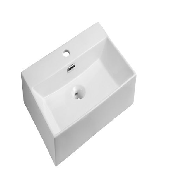 Nio Rectangular Wall Hung Basin - 510mm Wide - 1 TH - White