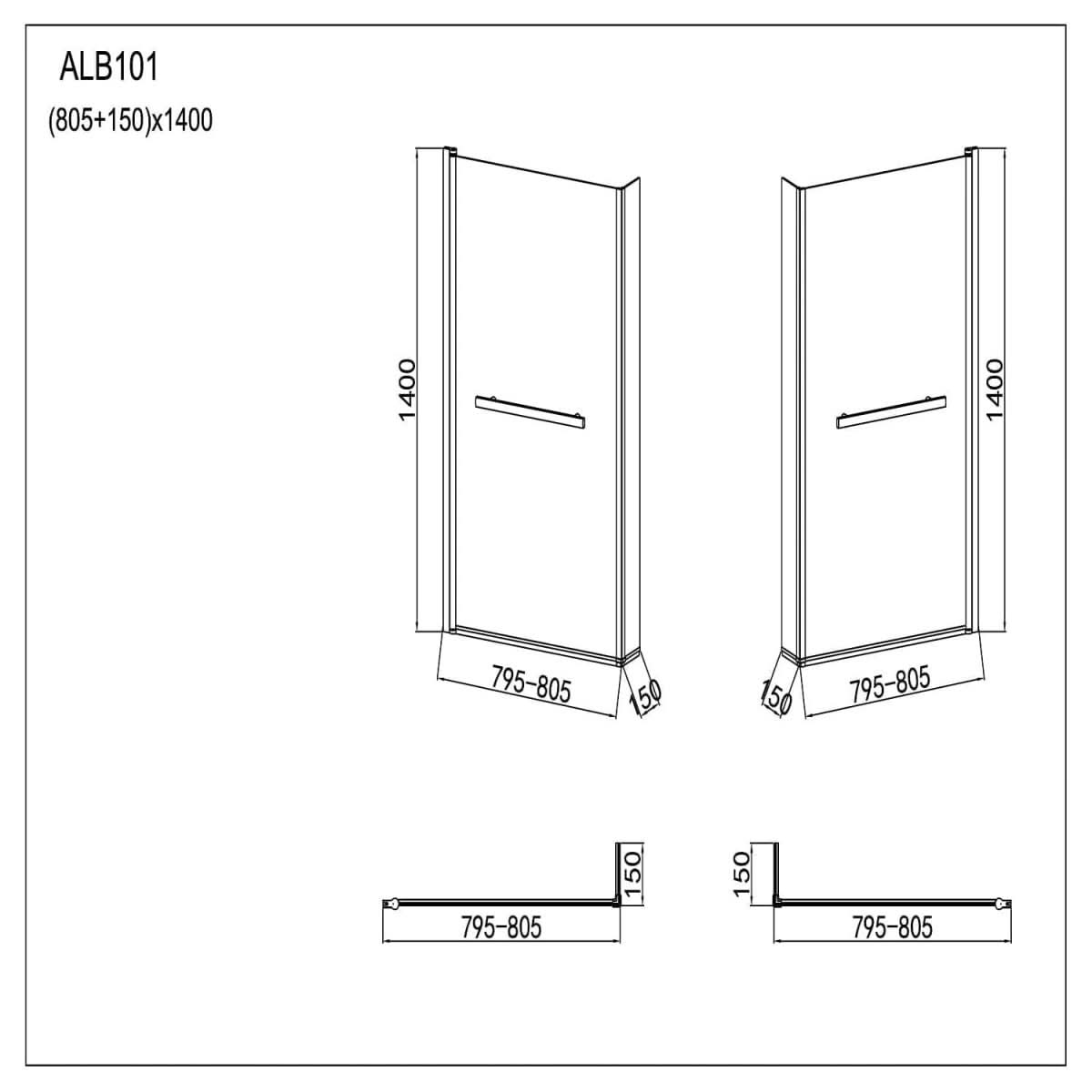 Modern L Shaped Shower Bath Screen With Towel Rail - Chrome