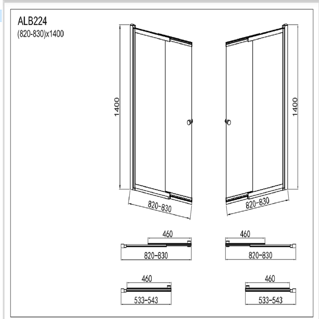 Modern Shower Bath Screen With Panel - 1400mm x 830mm - Chrome