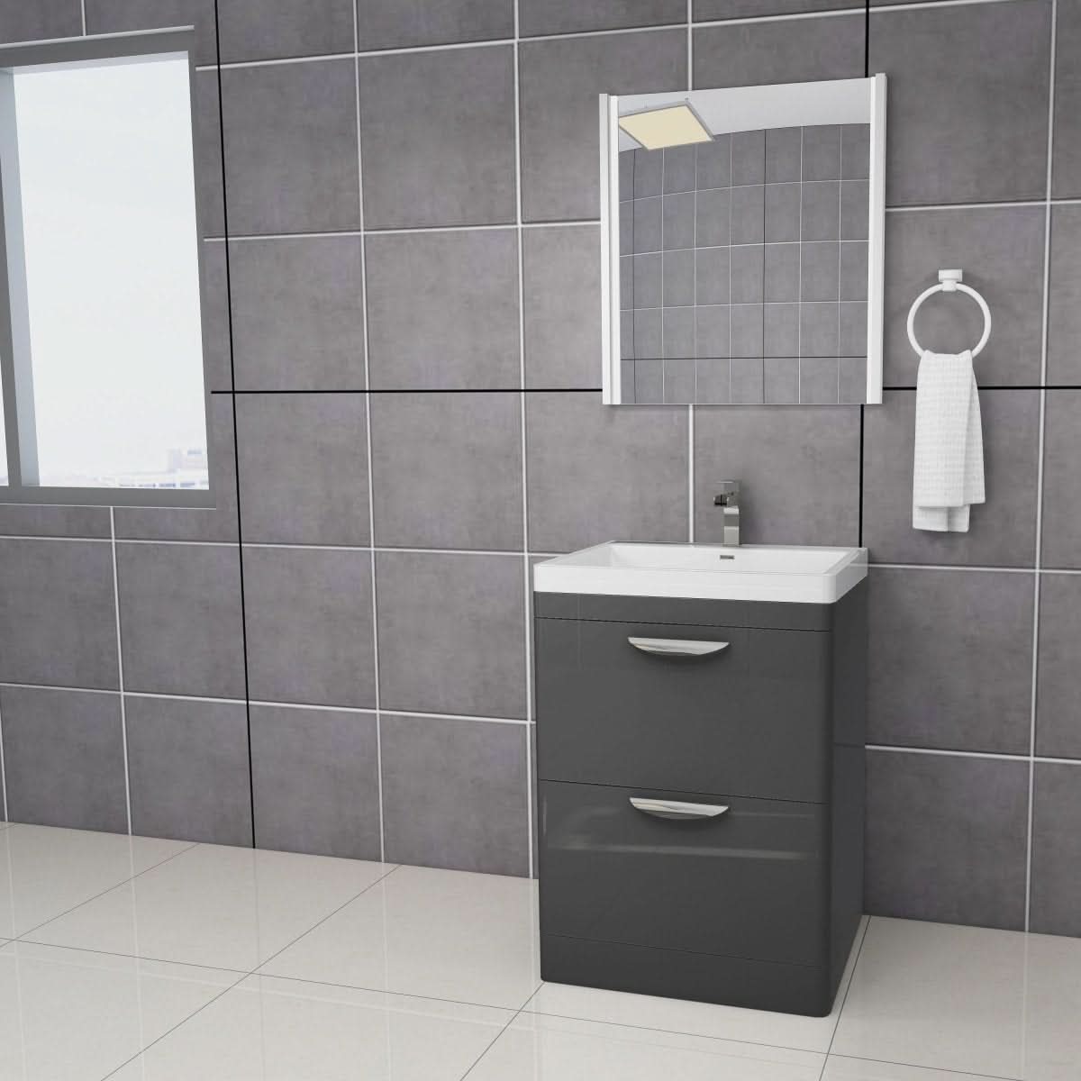 Apollo 2 Drawer Floorstanding Vanity With Basin