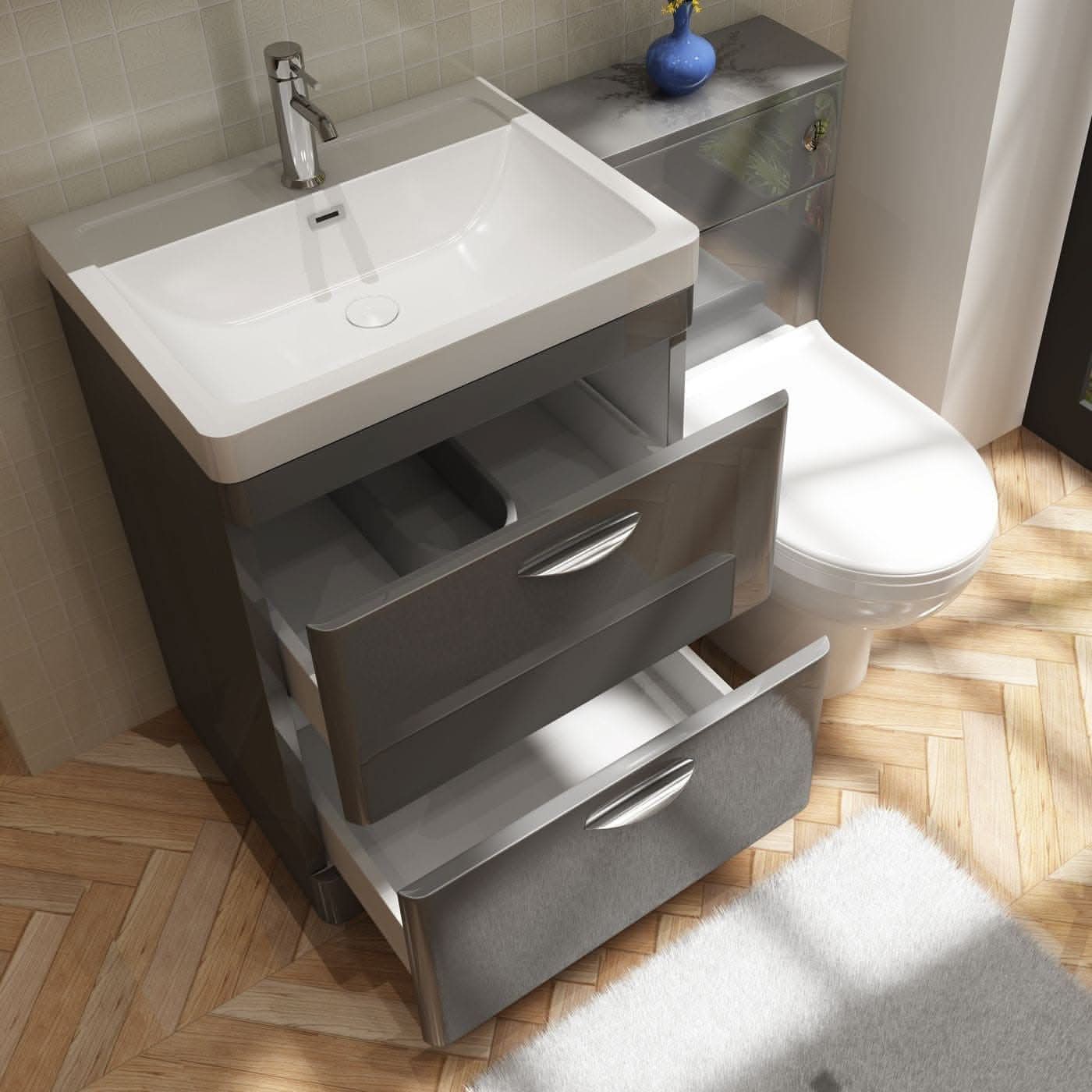 Apollo 2 Drawer Floorstanding Vanity With Basin