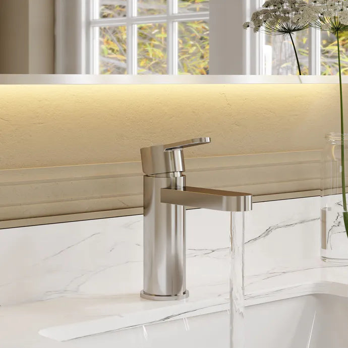 Astor Eco Mono Basin Mixer Tap With Push Button Waste - Chrome
