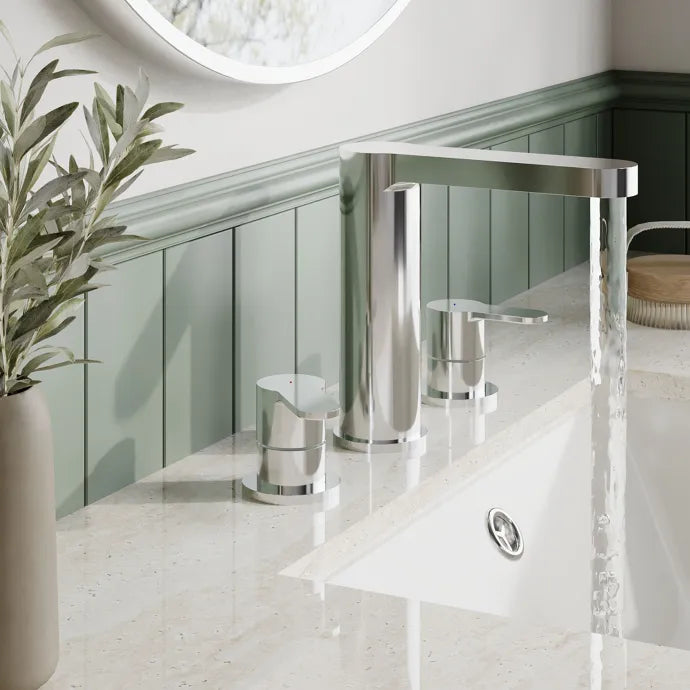 Astor 3 Hole Basin Mixer Tap With Pop-Up Waste - Chrome
