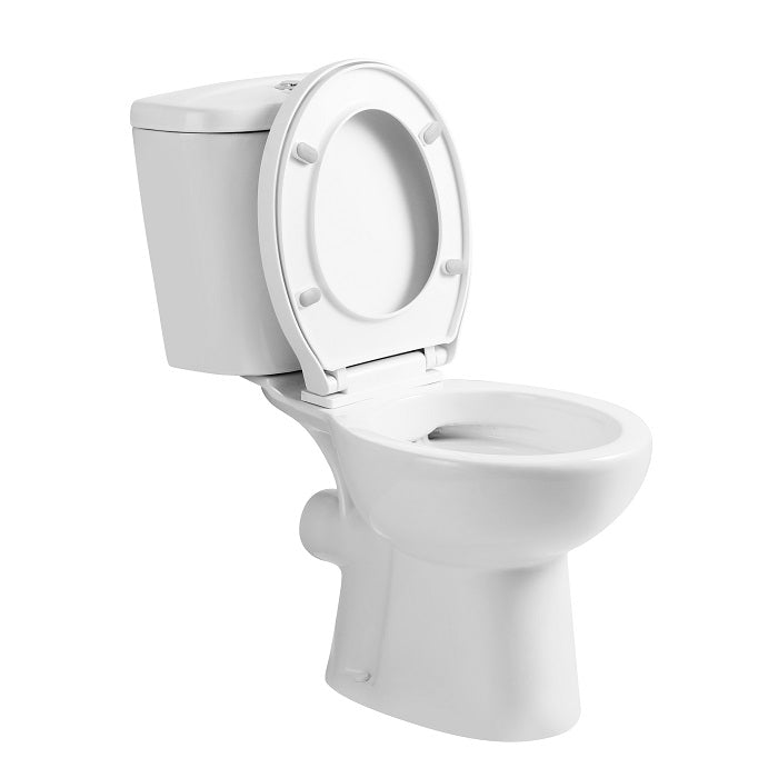 Basics Close Coupled Toilet And Full Pedestal Basin Suite - White