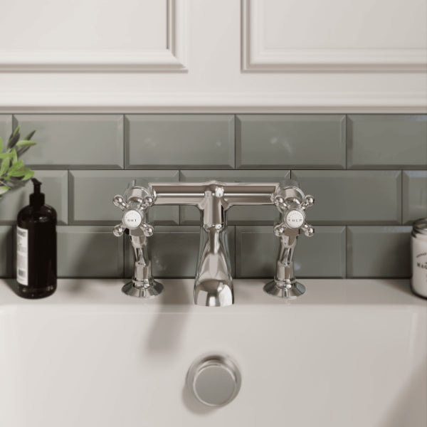 Claremont Crosshead Deck Mounted Bath Filler Tap