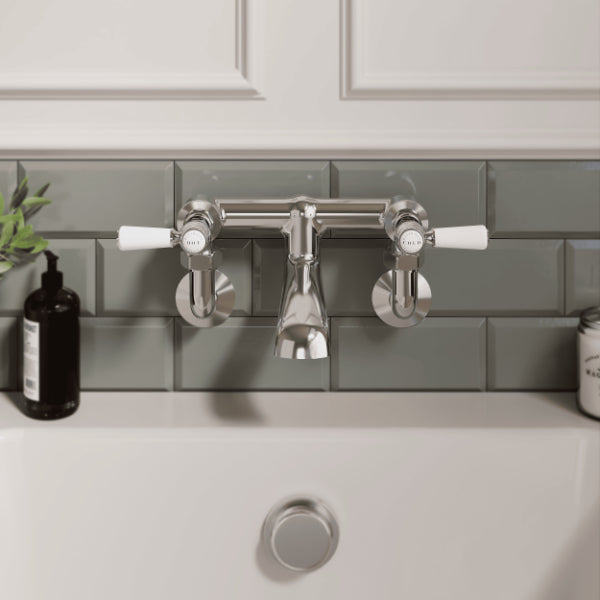 Claremont Dual Lever Wall Mounted Bath Filler Tap