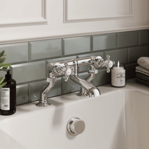 Claremont Crosshead Deck Mounted Bath Filler Tap