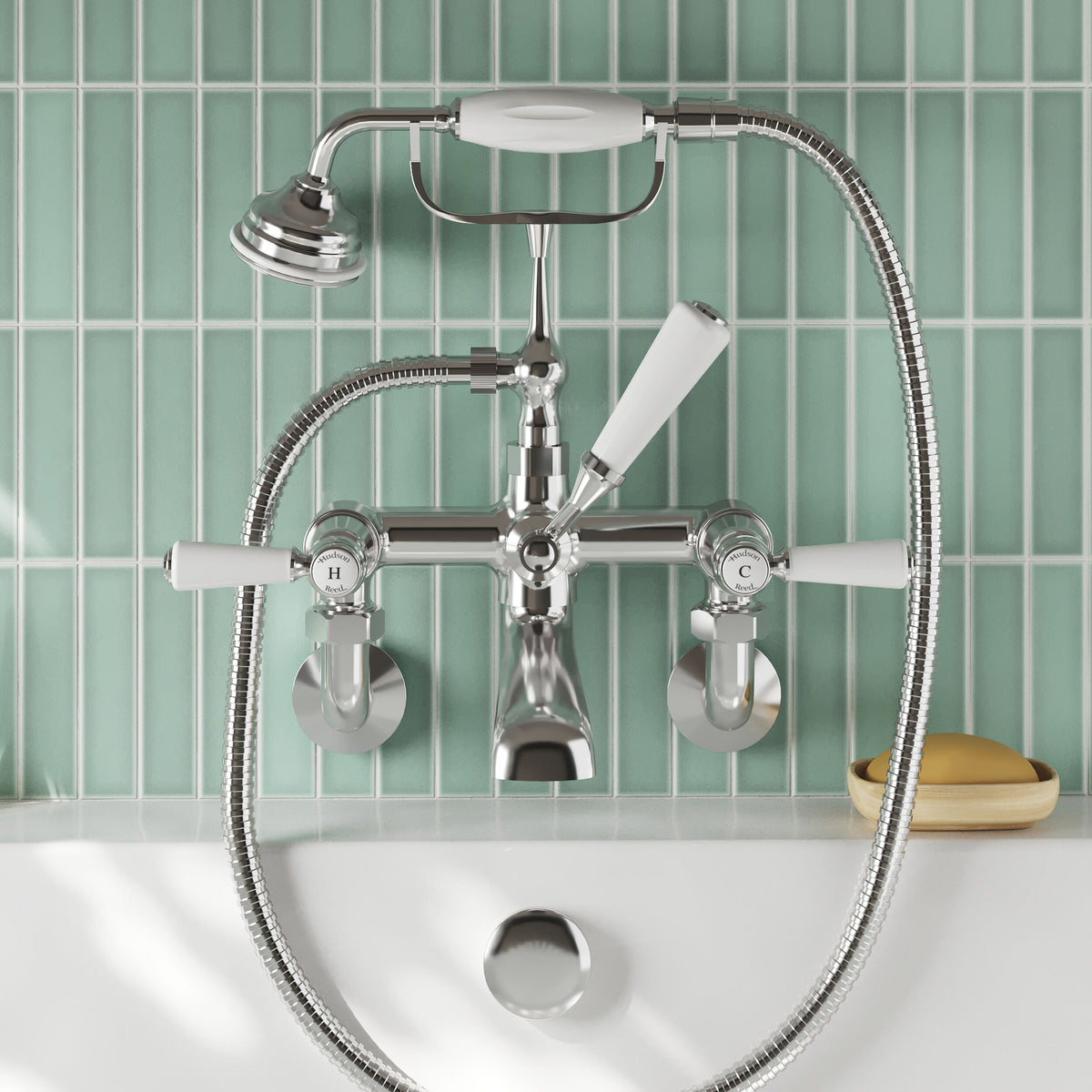 Claremont Topaz Wall Mounted Bath Shower Mixer Tap