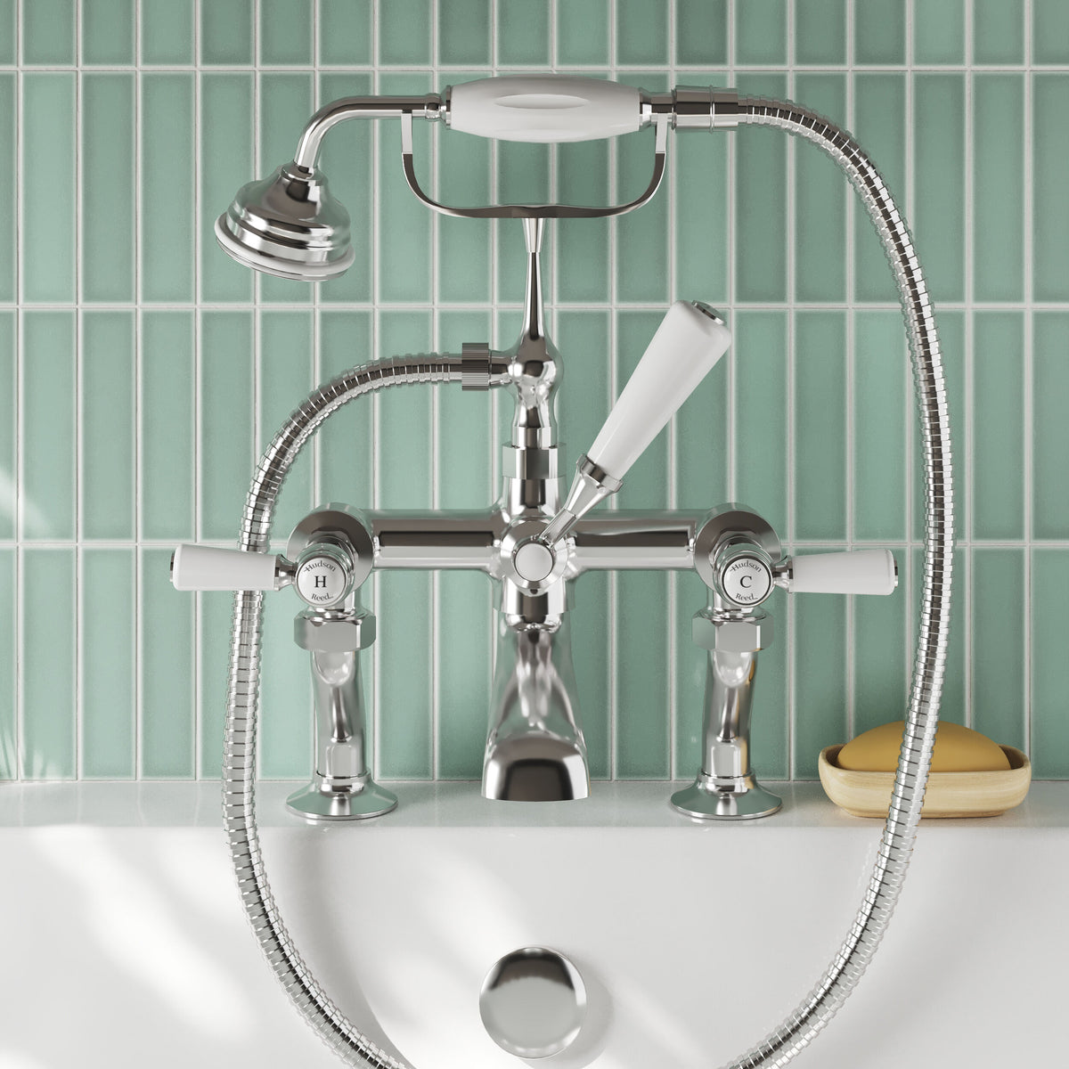 Claremont Topaz Deck Mounted Bath Shower Mixer Tap