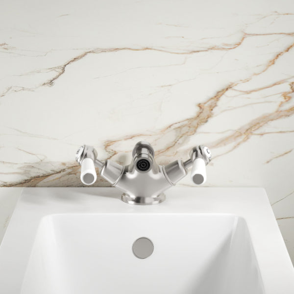 Claremont Dome Collar Lever Handle Bidet Mixer Tap With Waste