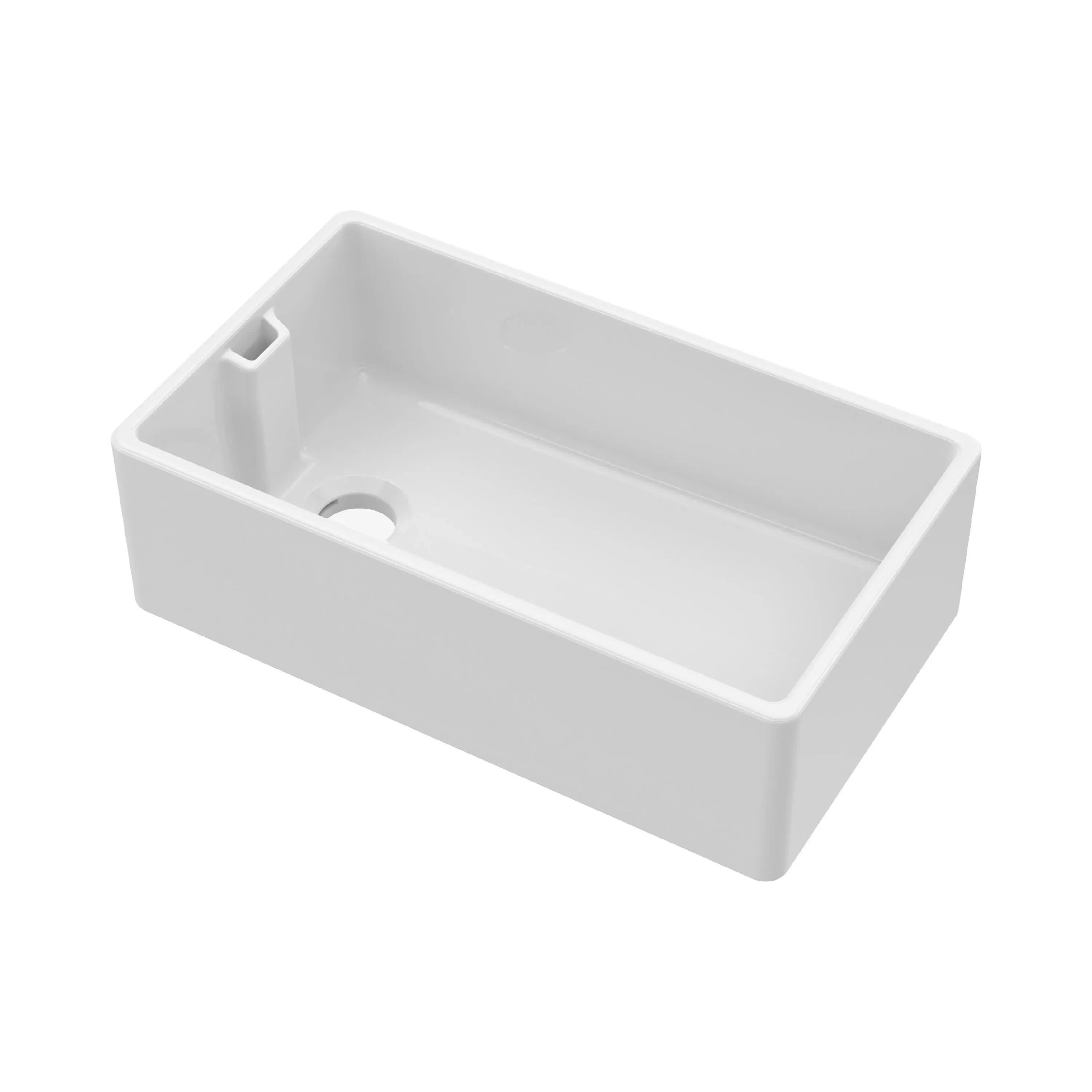 Nuie Single Bowl Belfast Sink With Offset Waste And Weir Overflow