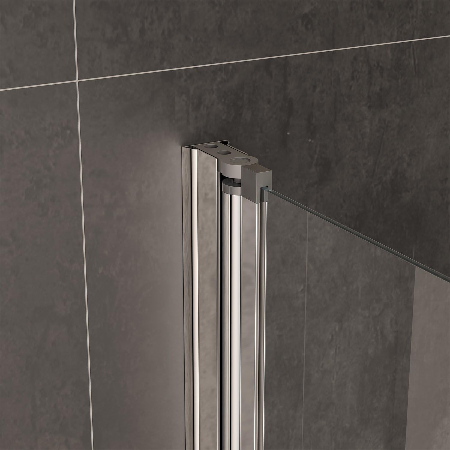 Modern Shower Bath Screen With Panel - 1400mm x 1000mm - Chrome