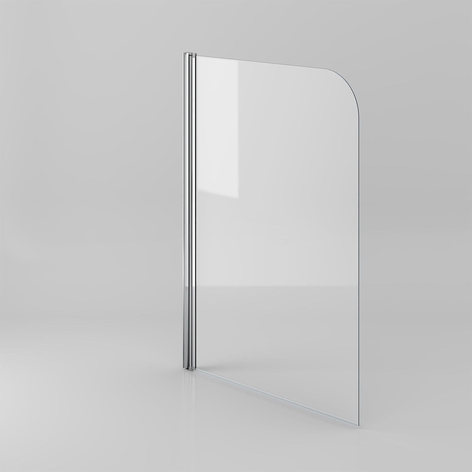 Modern Shower Bath Screen With Panel - 1400mm x 1000mm - Chrome