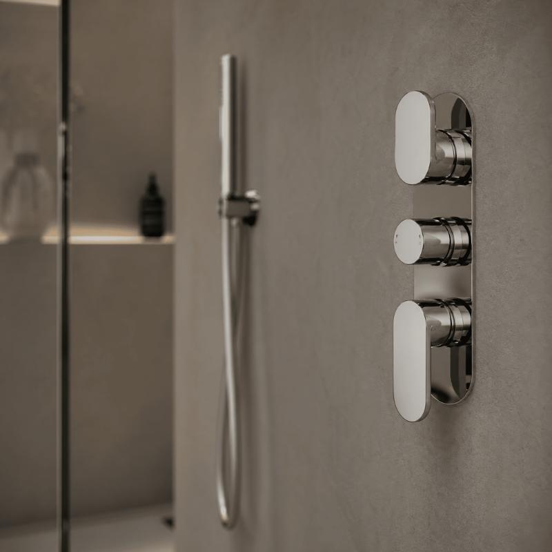 Brent Thermostatic 2 Outlet Concealed Shower Valve - Chrome