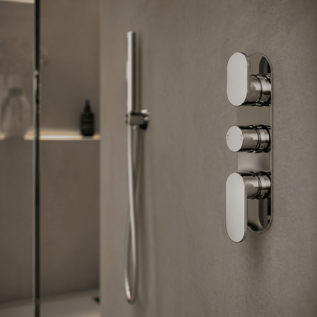 Brent Thermostatic 2 Outlet Concealed Shower Valve - Chrome