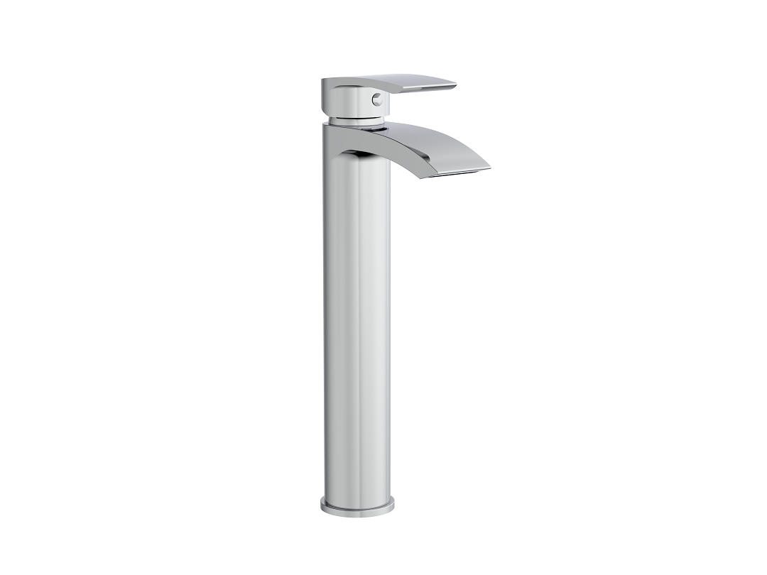 Cascade Curved Tall Basin Mixer Tap - Chrome