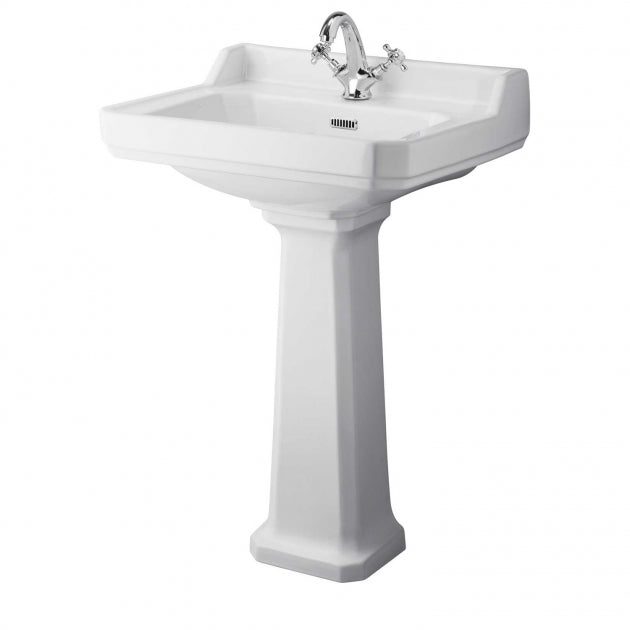 Classique Comfort Height Basin with Full Pedestal - White