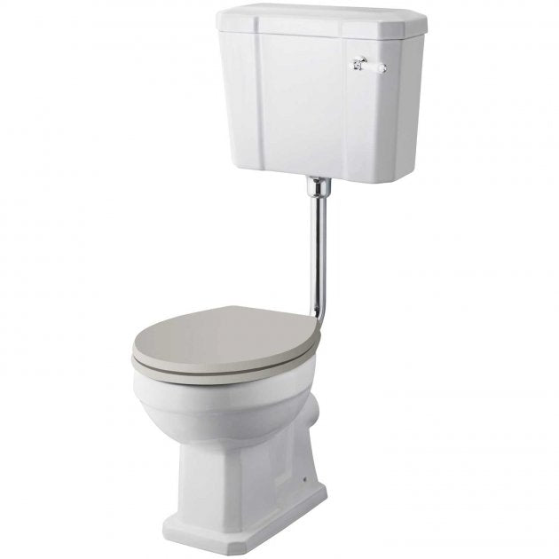 Classique Comfort Height Low Level Toilet With Cistern, Seat & Flush Pipe Kit - White