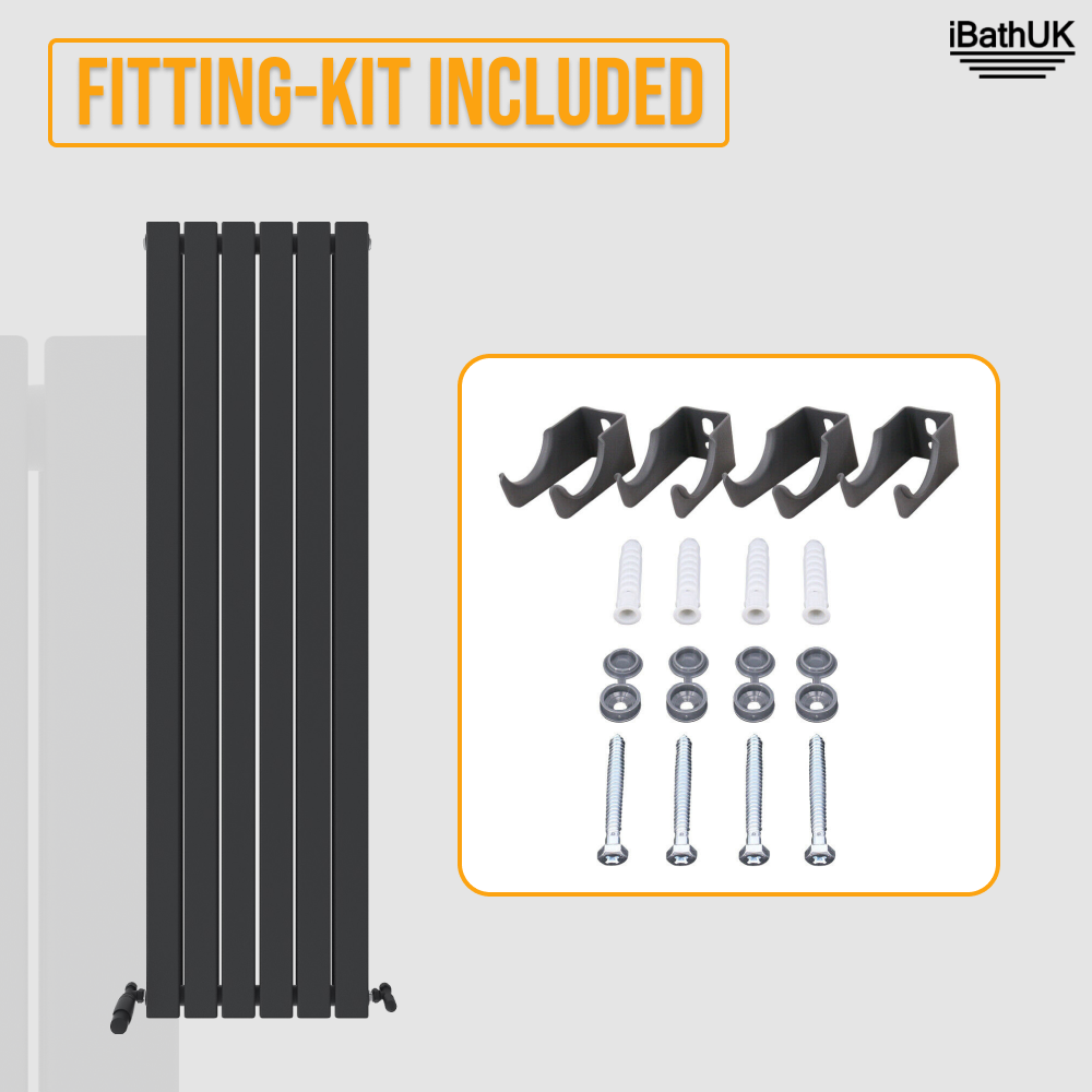 iBathUK Apex Vertical Double Panel Slim Flat Radiator, Designer Slim Radiator