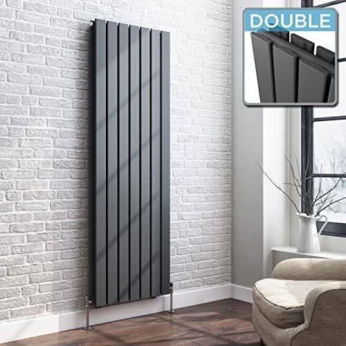iBathUK Apex Vertical Double Panel Slim Flat Radiator, Designer Slim Radiator