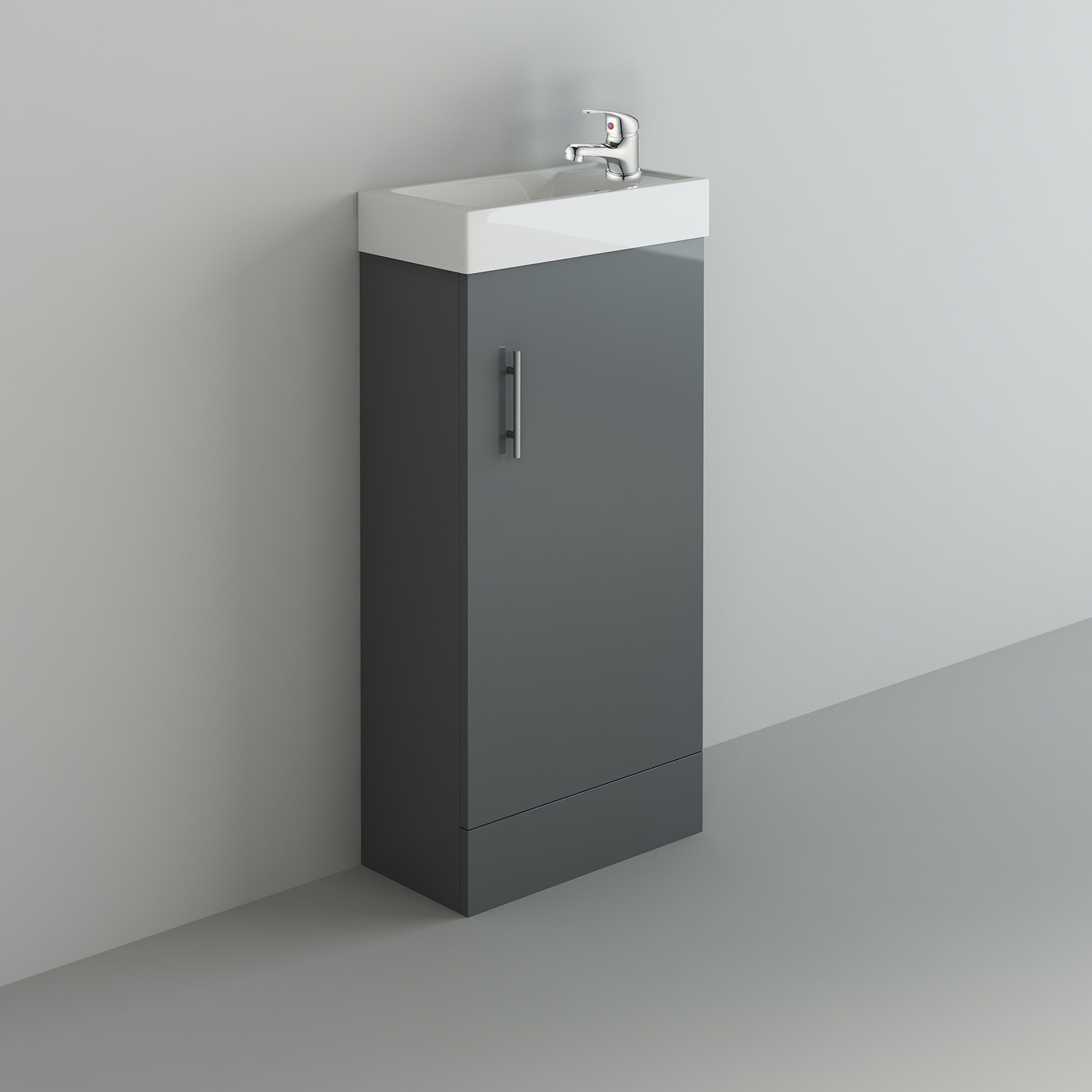 VeeBath Cove 400mm 1 Door Cloakroom Floorstanding Vanity Unit With Basin