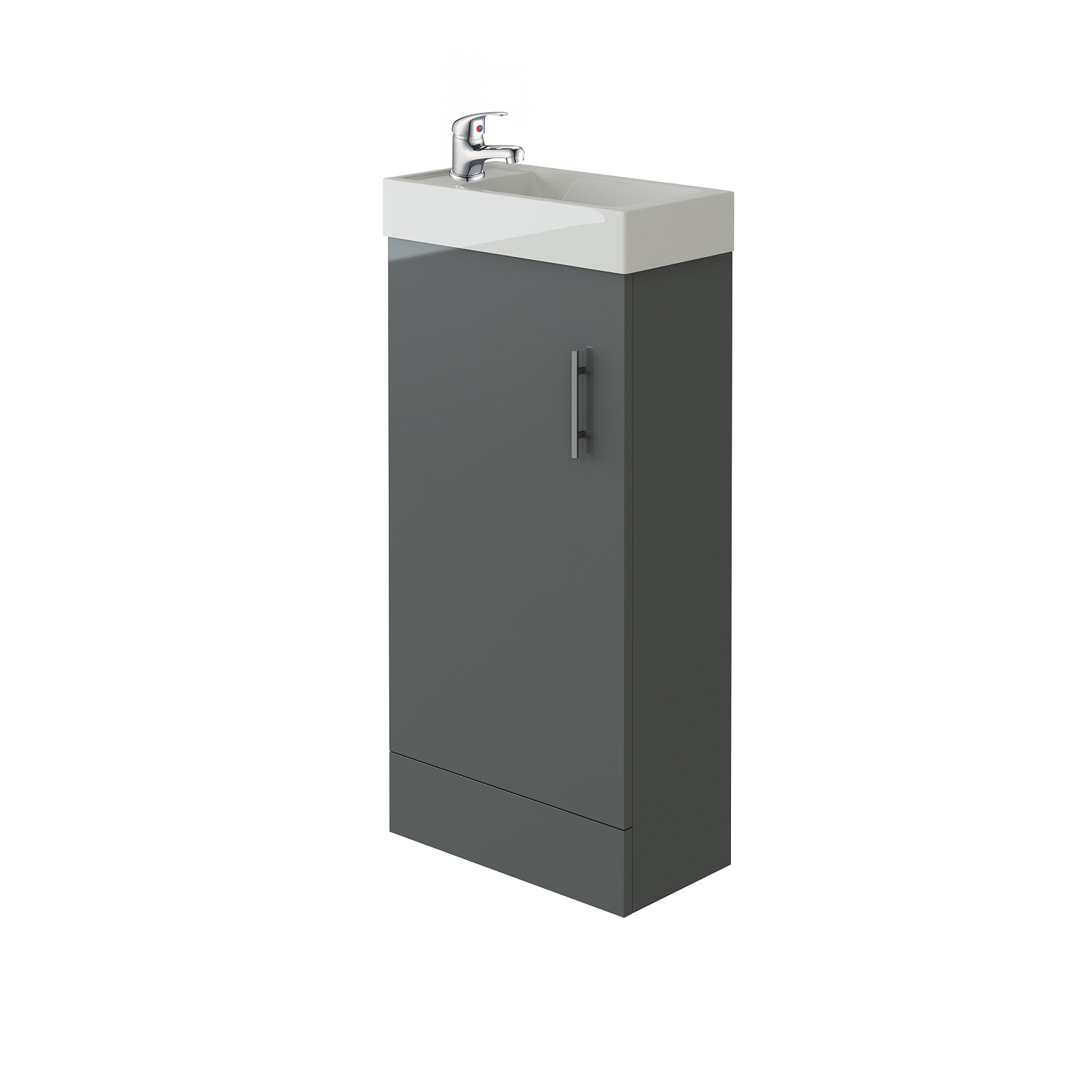 VeeBath Cove 400mm 1 Door Cloakroom Floorstanding Vanity Unit With Basin